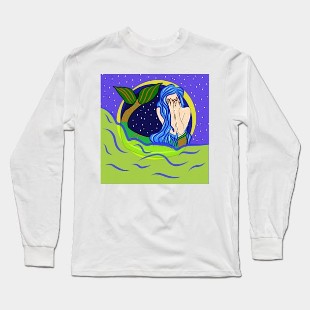 Mermaid shy Long Sleeve T-Shirt by Sshirart